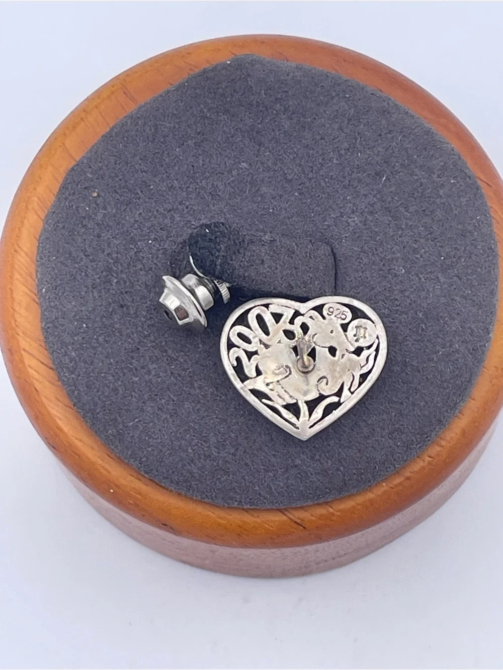 John Hardy Kali Heart Dot Sterling Silver 925 Tie Tack Lapel Pin Pebble Heart #2